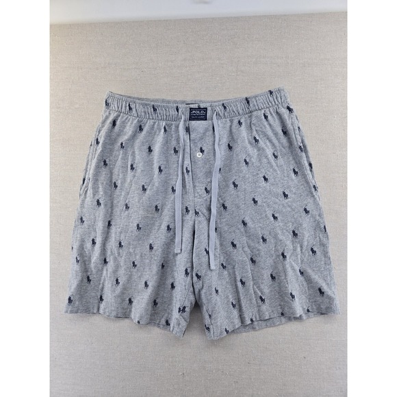 Polo Ralph Lauren Other - Polo Ralph Lauren Sleep Shorts Mens Medium Gray Pony Logo Sleepwear Pajama AOP